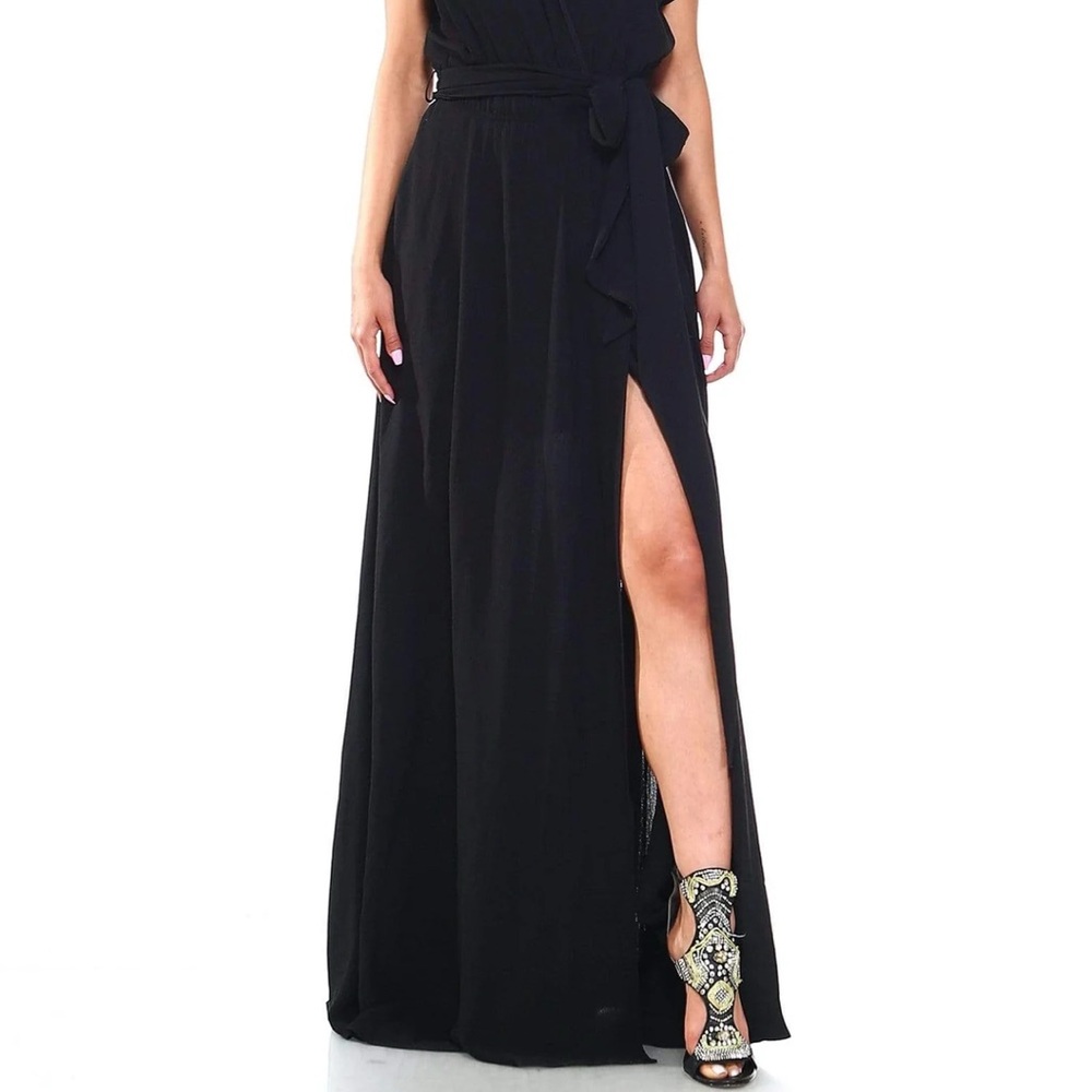 Meghan fabulous jasmine Elegant Black Maxi dress small nwt